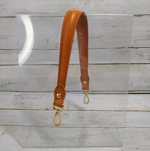 Replacement Leather Wristlet 18"L Brown/Tan Strap Goldtone Hardware